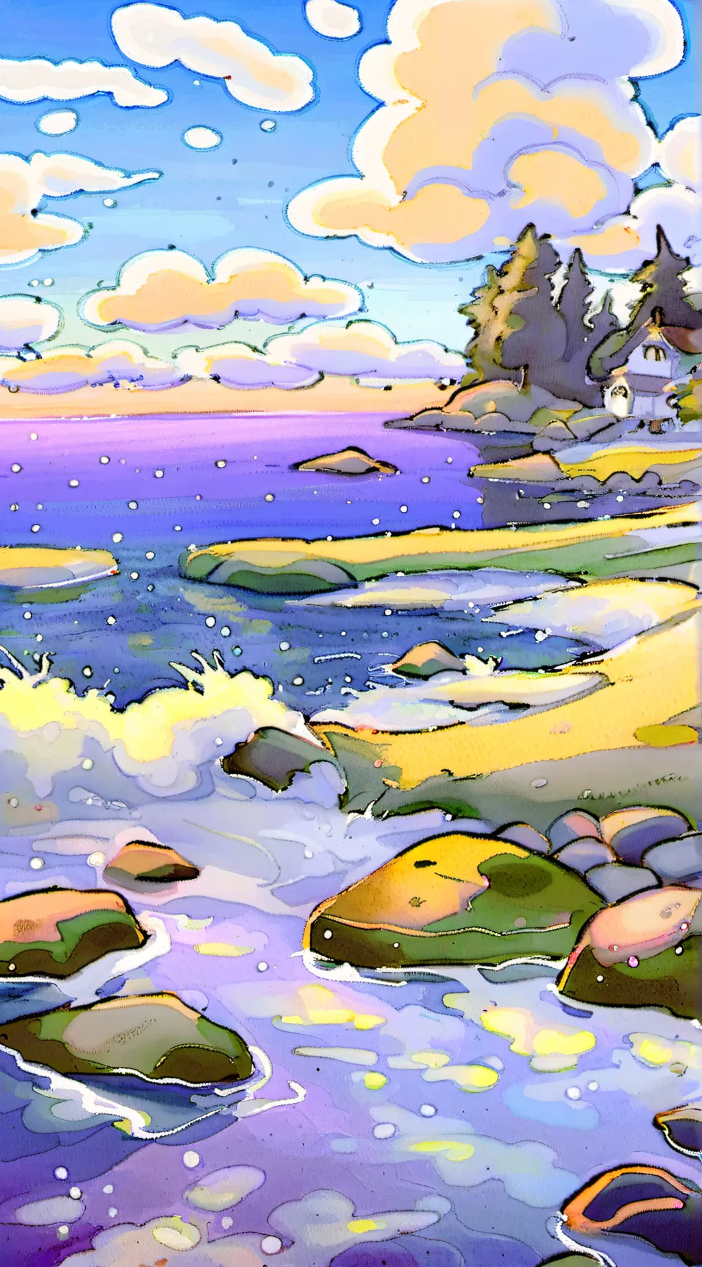 ai character: pebble background