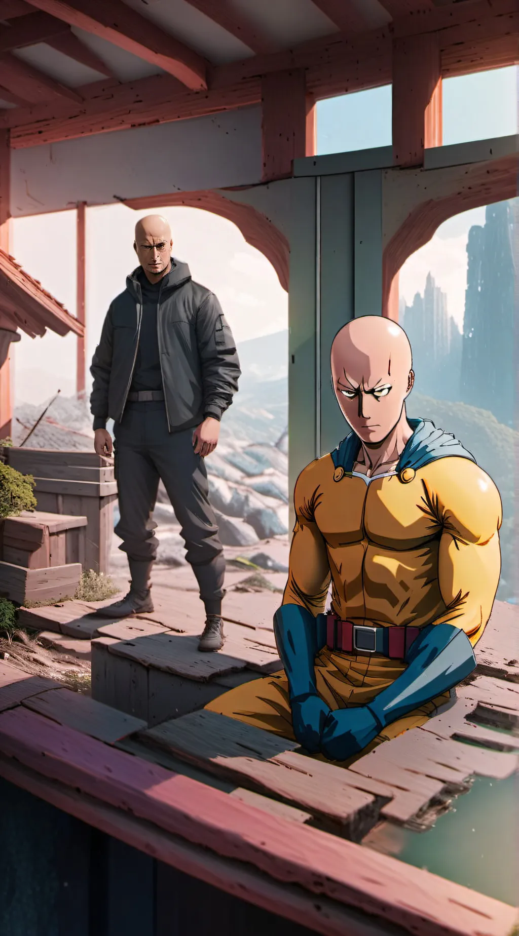 ai character: Saitama￼ background
