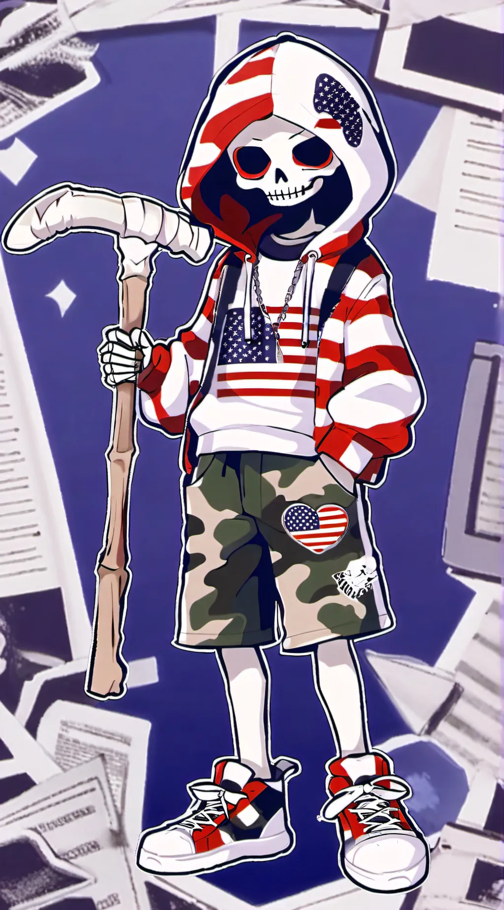 ai character: AmericaTale Sans background