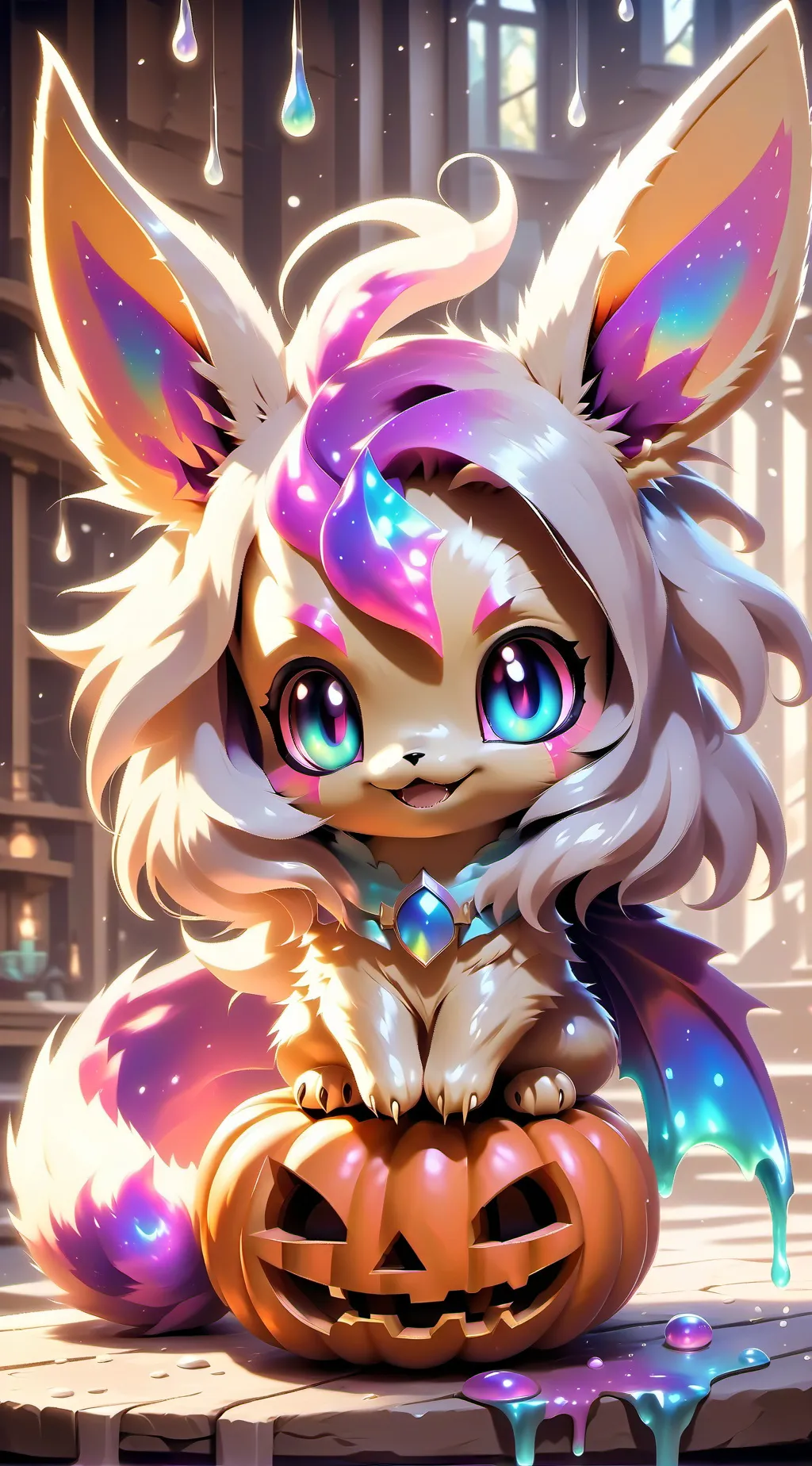 ai character: Eevee Halloween  background