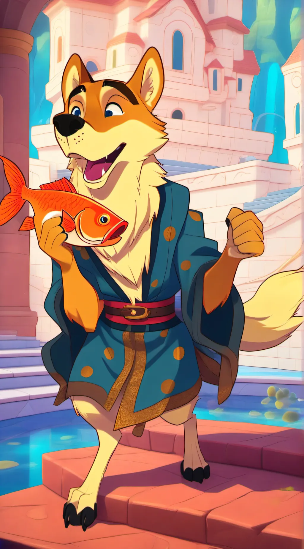 ai character: FishStick!
Fishy background