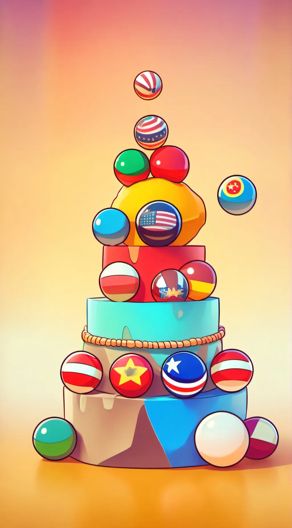 ai character: Countryballzzzzzz background