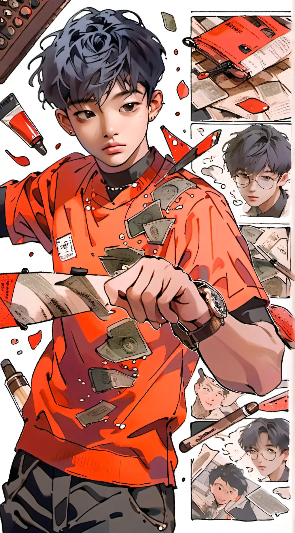 ai character: red background