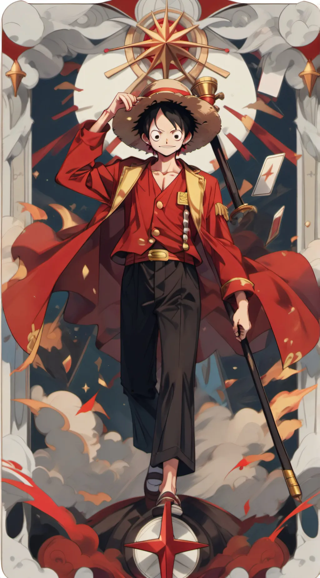 ai character: One piece  background