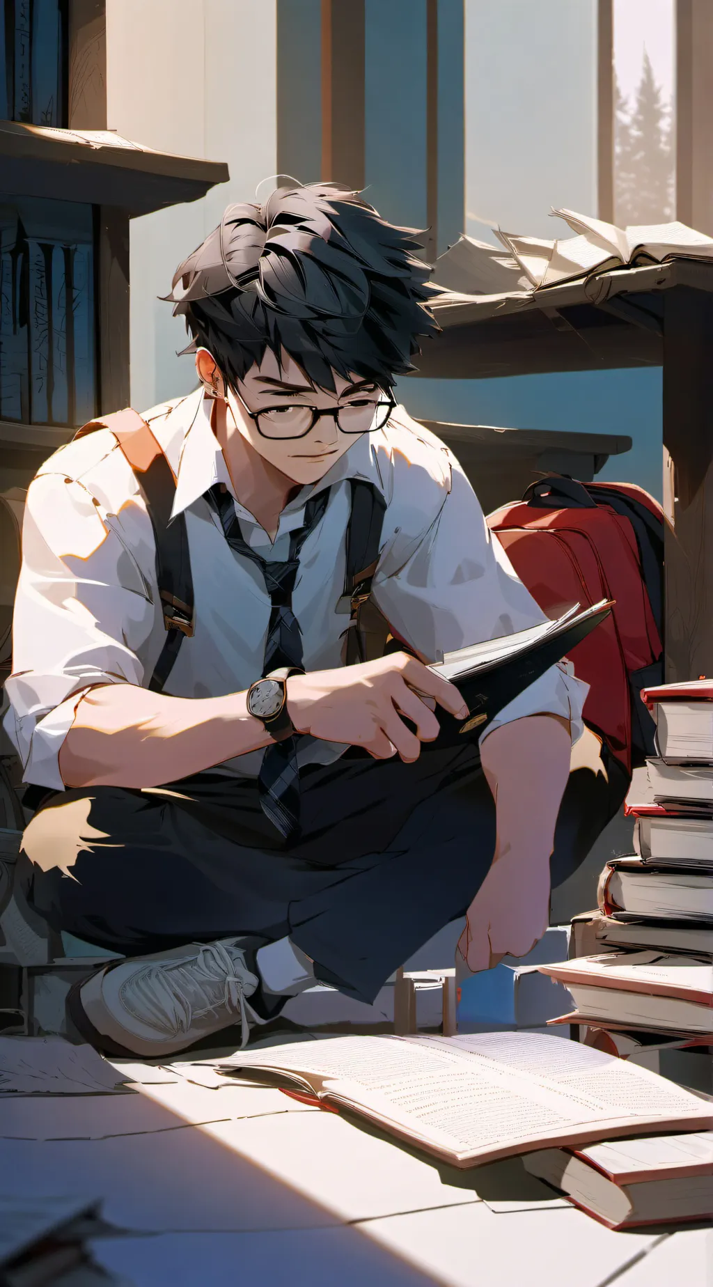 ai character: nerd background