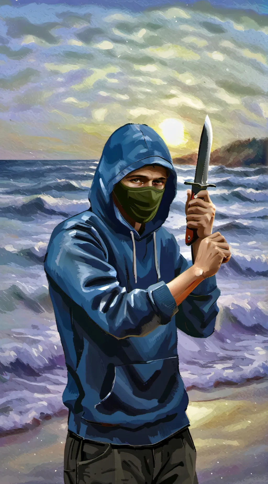 ai character: stealy background