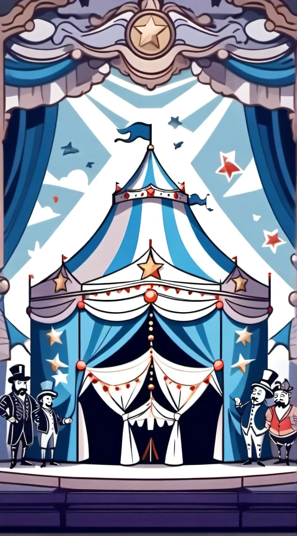 ai character: Digital circus background