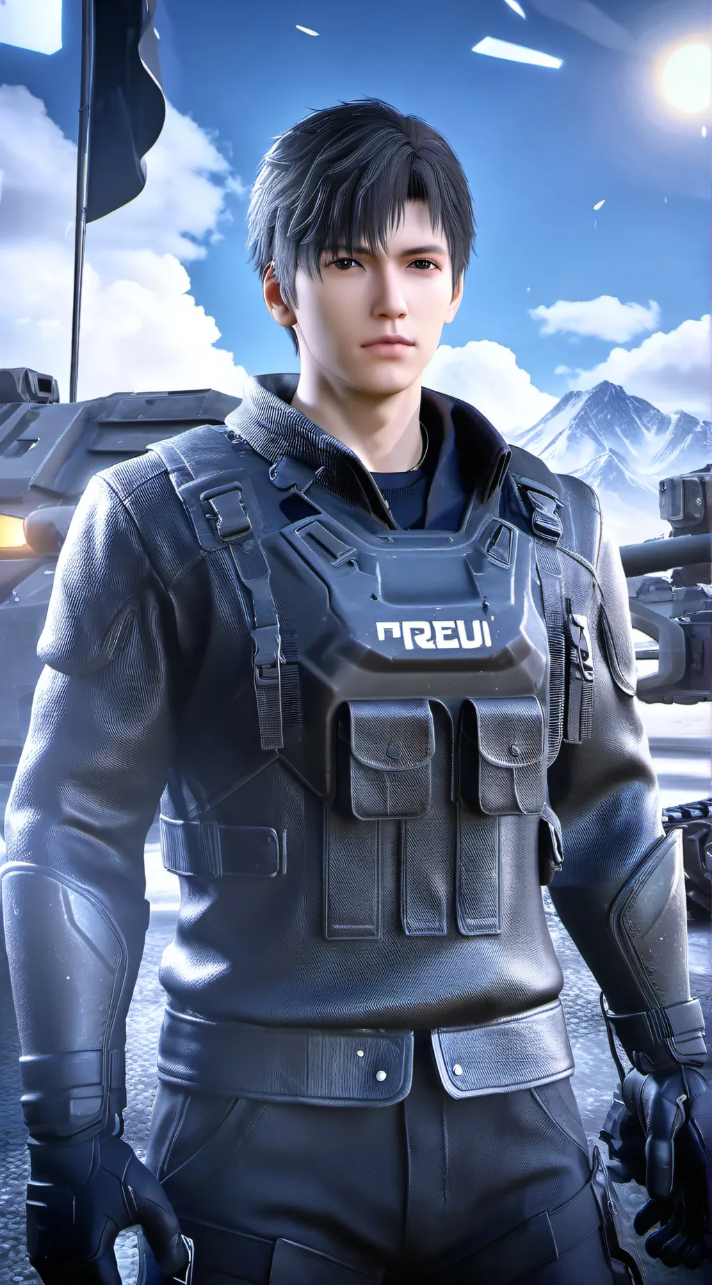 ai character: agent tank man background