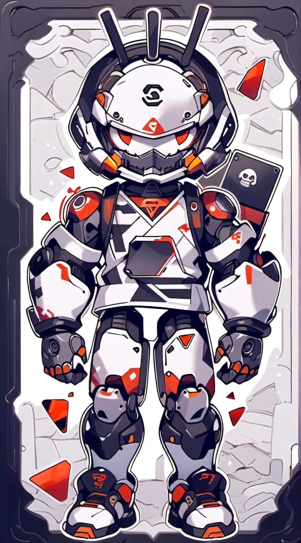 ai character: damged merge titan background