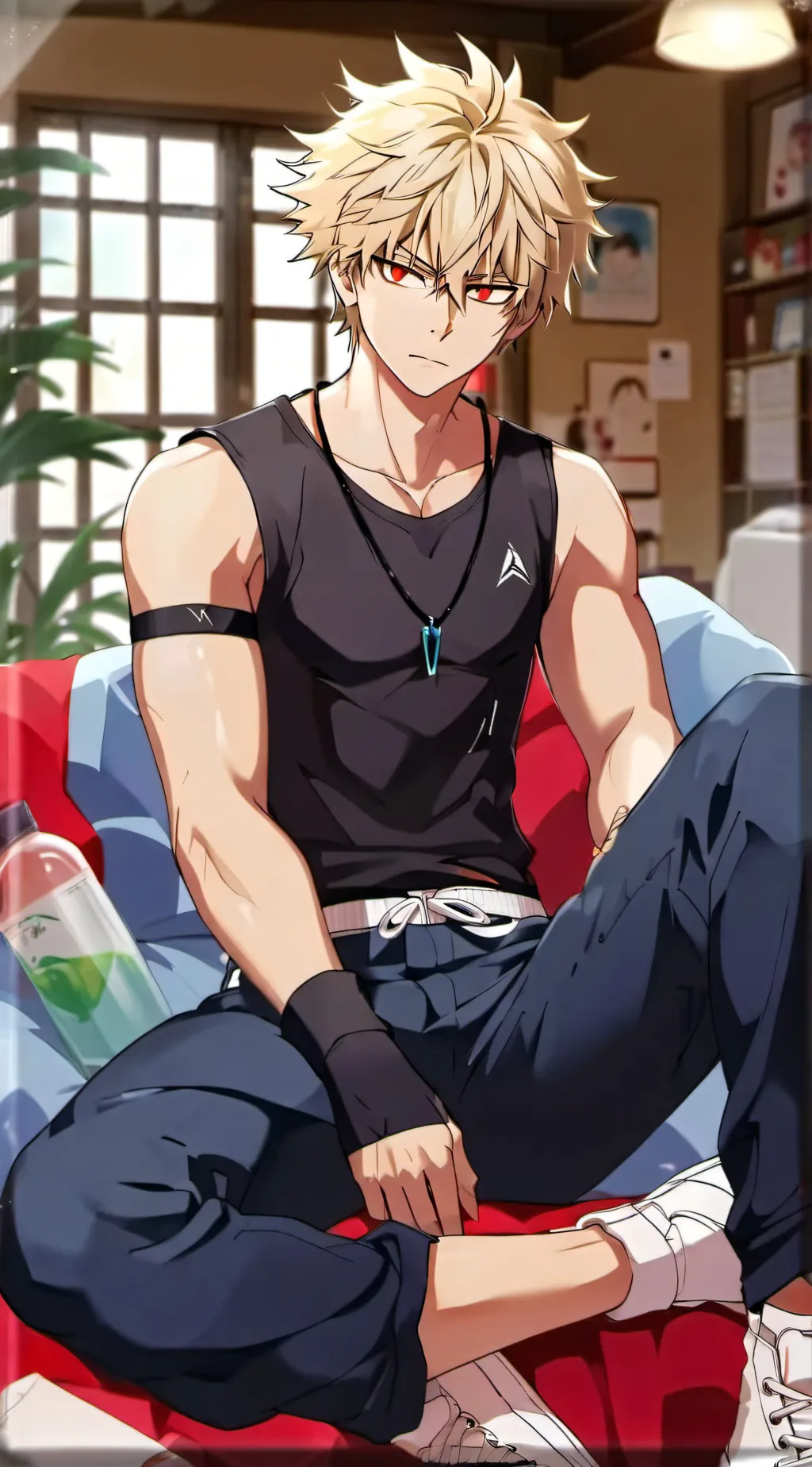 ai character: Katsuki Bakugo  background