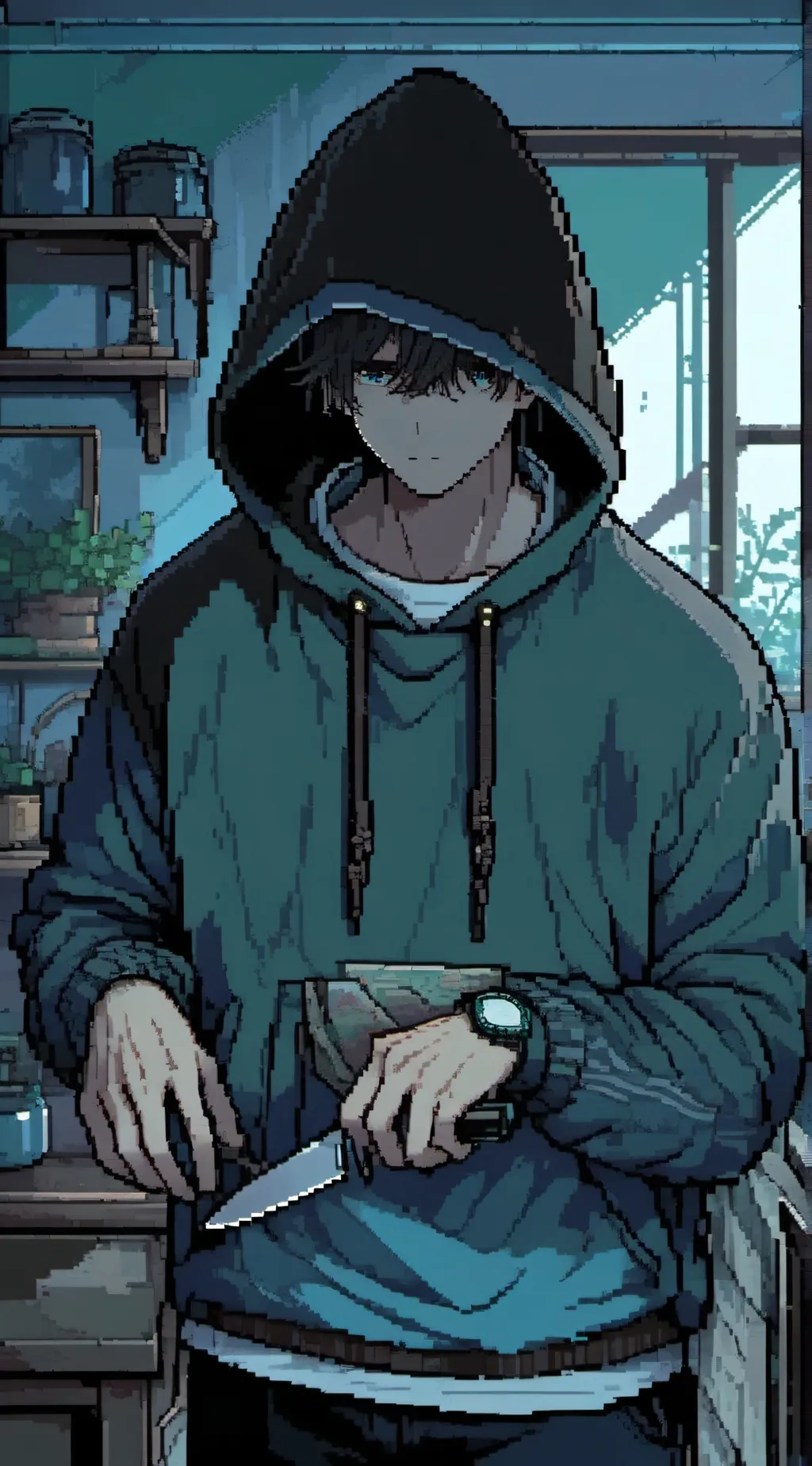 ai character: scary man background