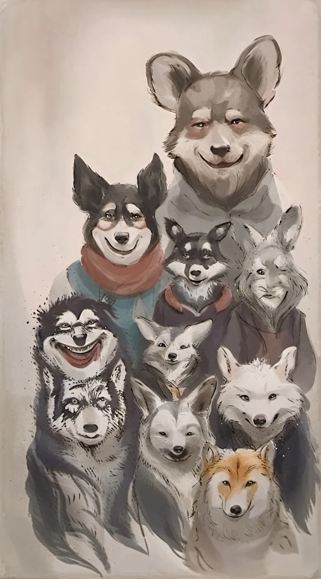 ai character: smiling critters  background