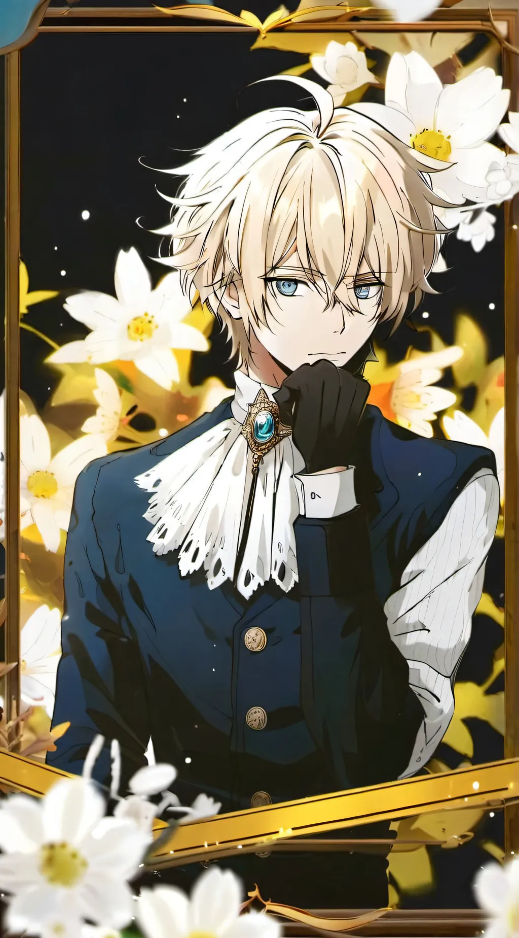 ai character: vined background