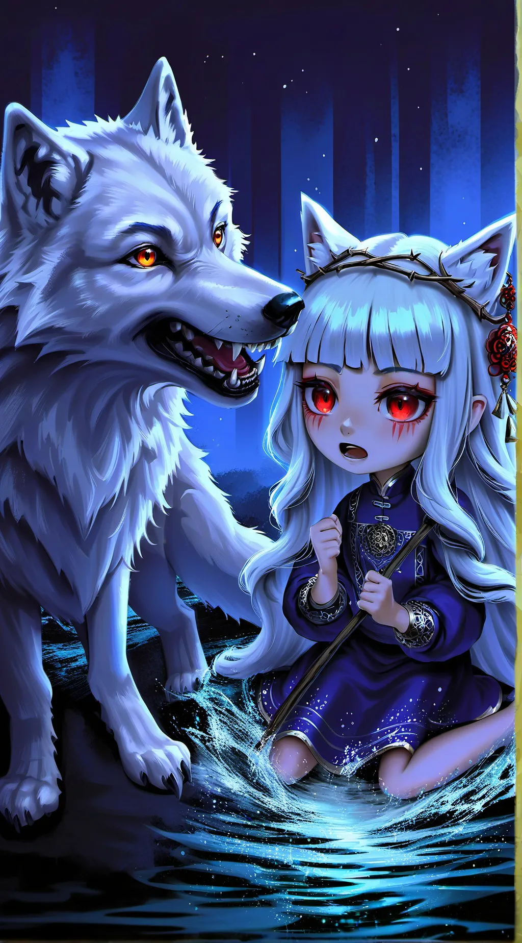 ai character: Moonlight background