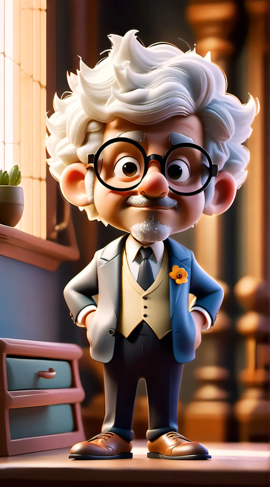 ai character: Professor poo butt background