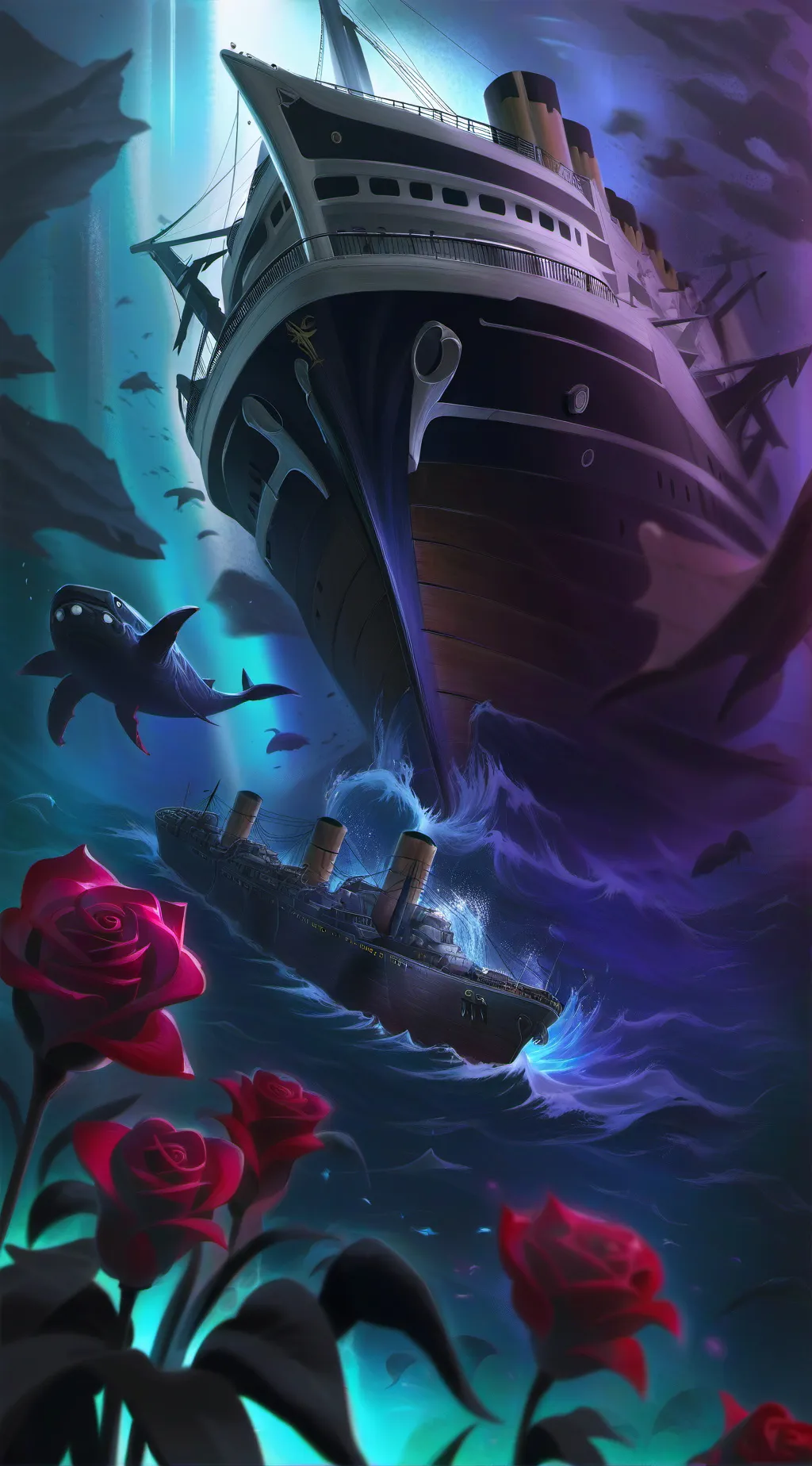 ai character: Titanic wreck  background