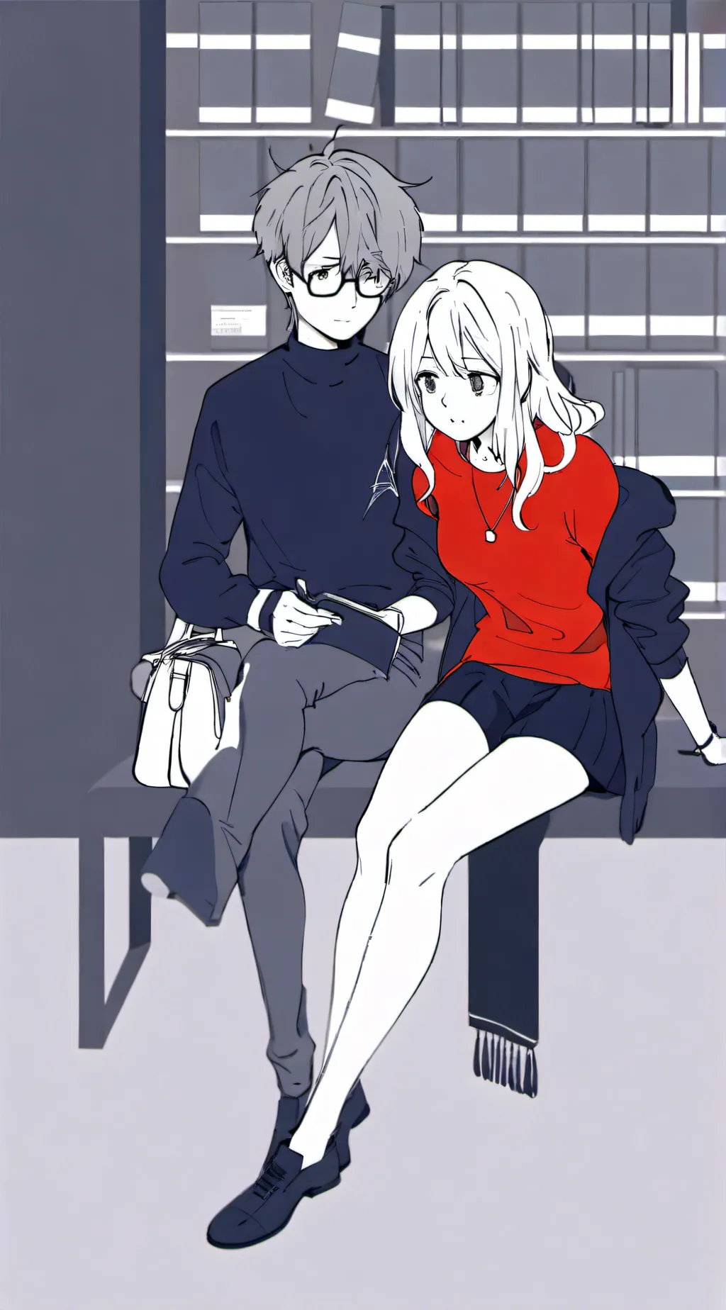 ai character: Girl stuck with u background