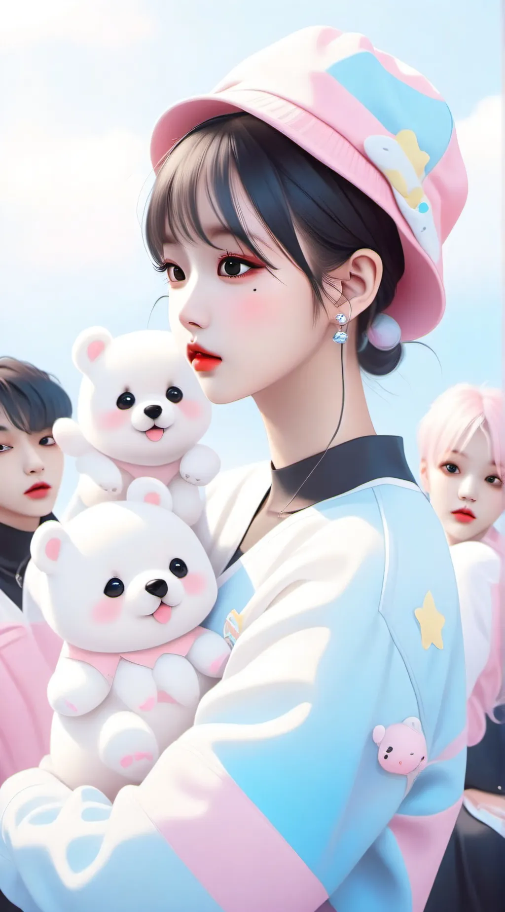 ai character: black pink strayki background