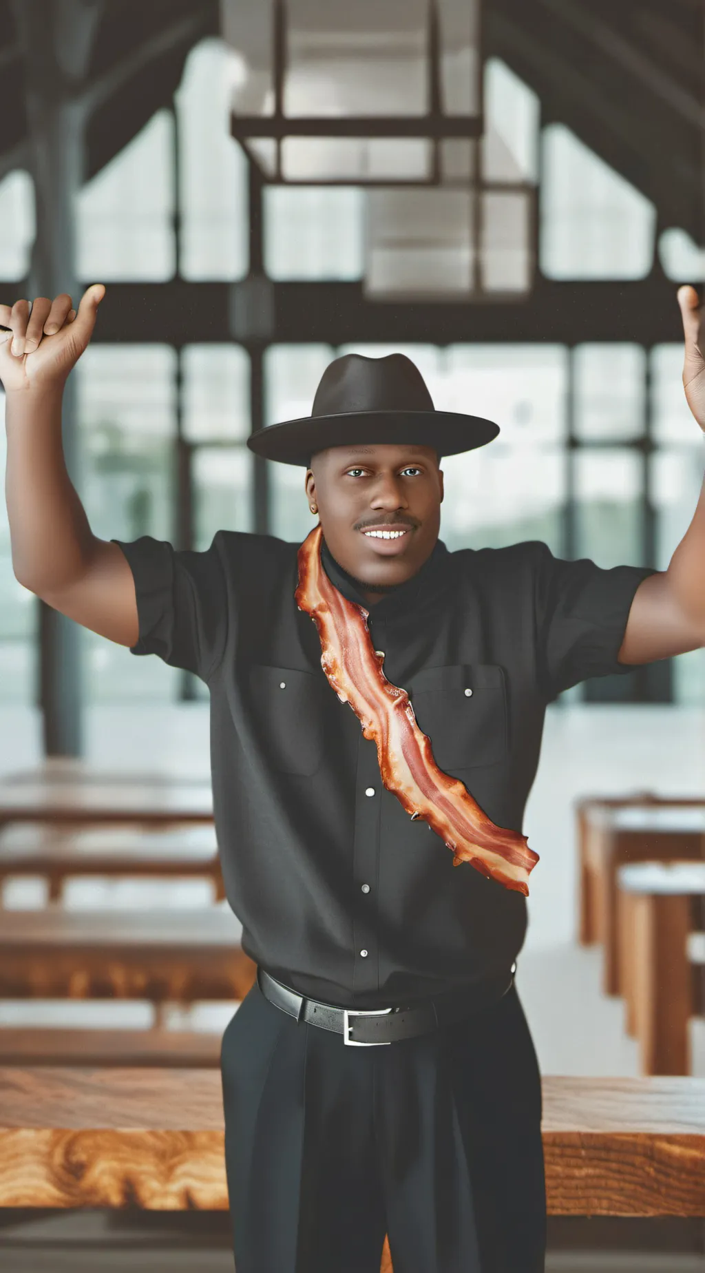 ai character: biggie bacon  background