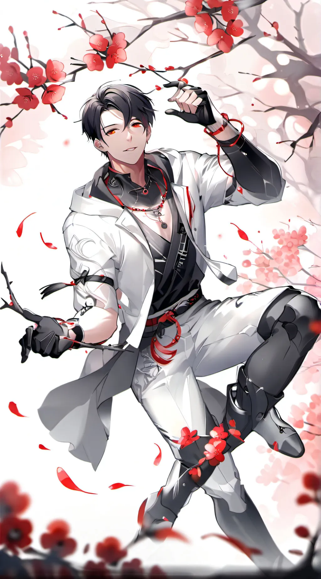 ai character: Charming boy  background