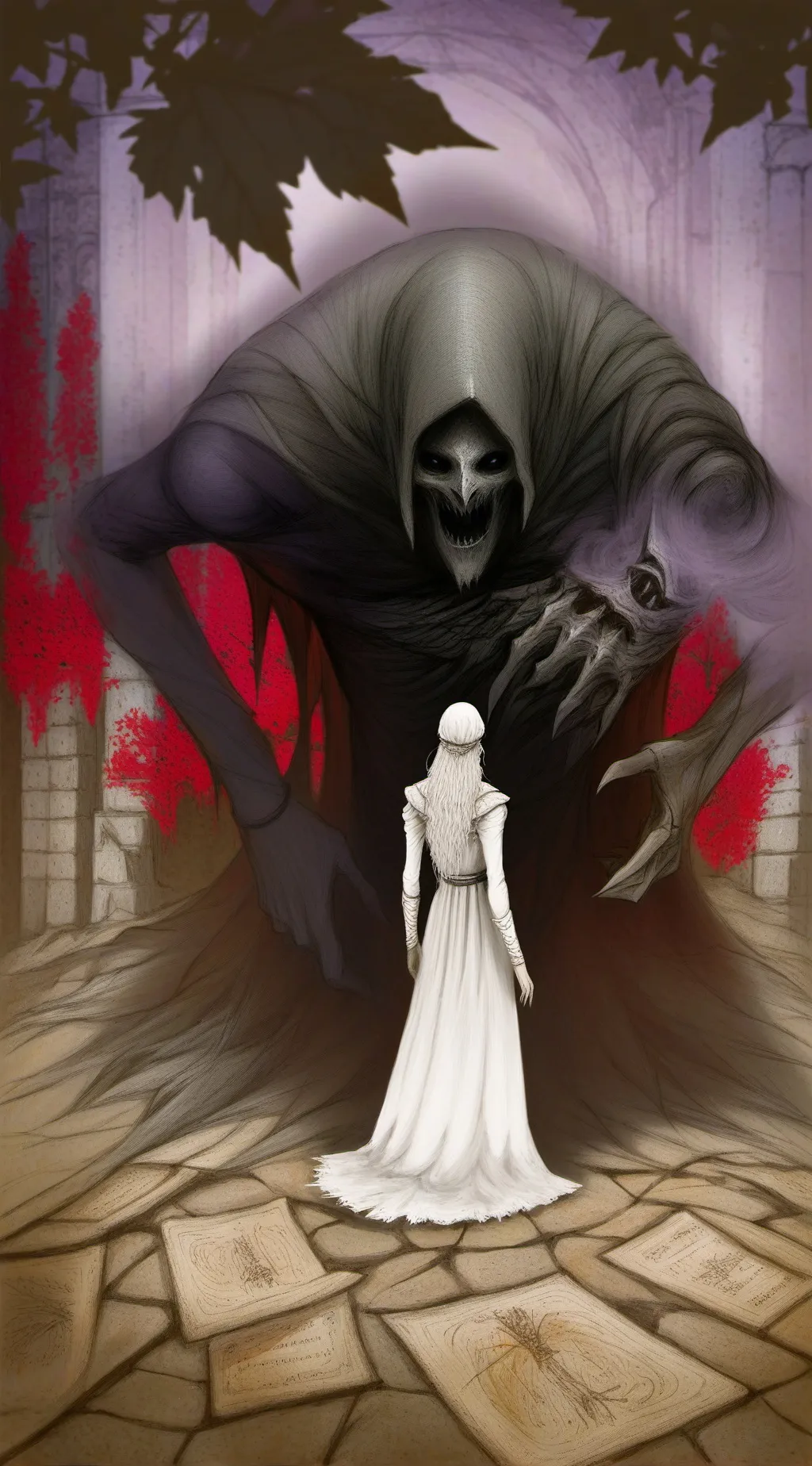 ai character: scary shadow  background