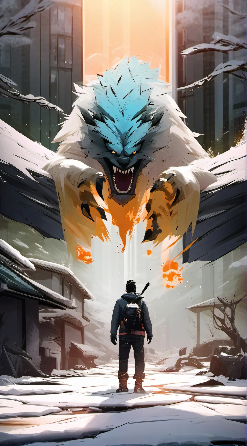 ai character: Weird Looking Wolf background