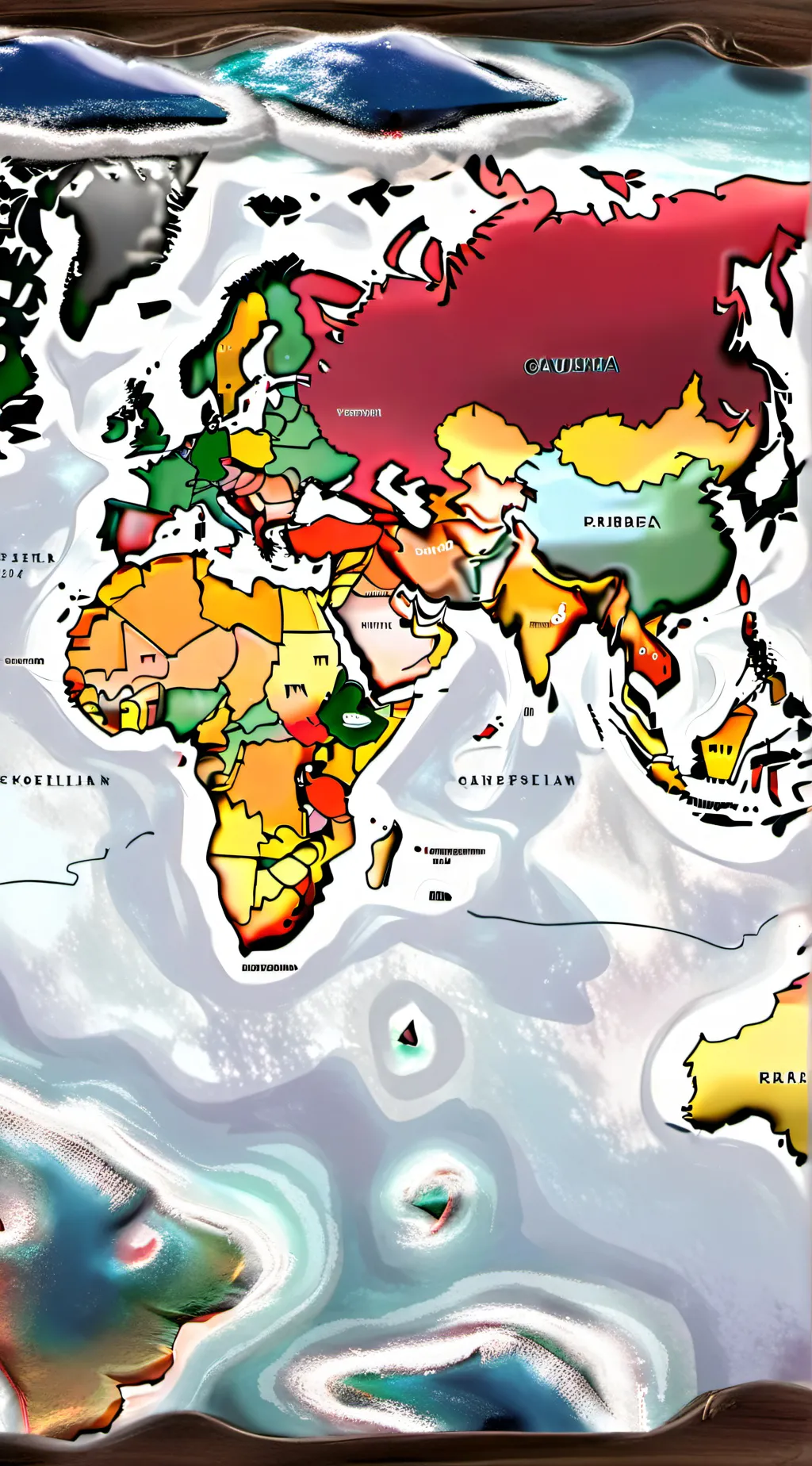 ai character: world countryballs background