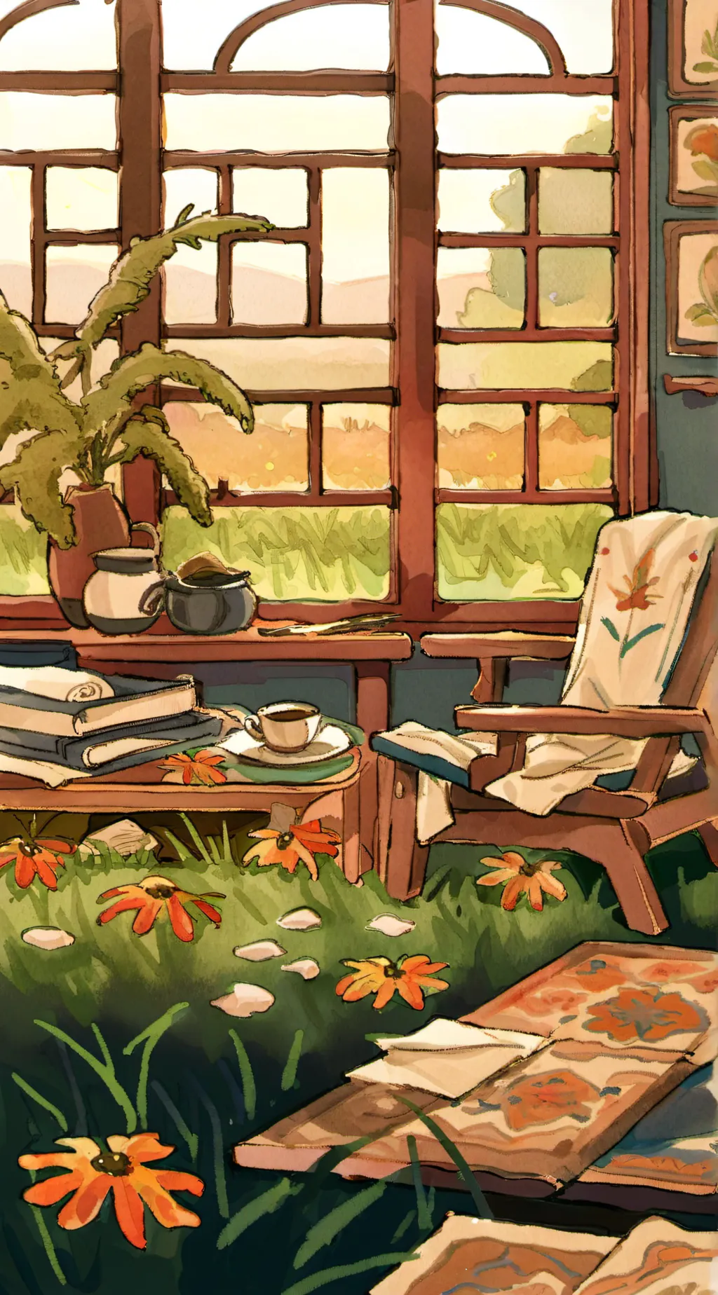 ai character: Go touch grass background