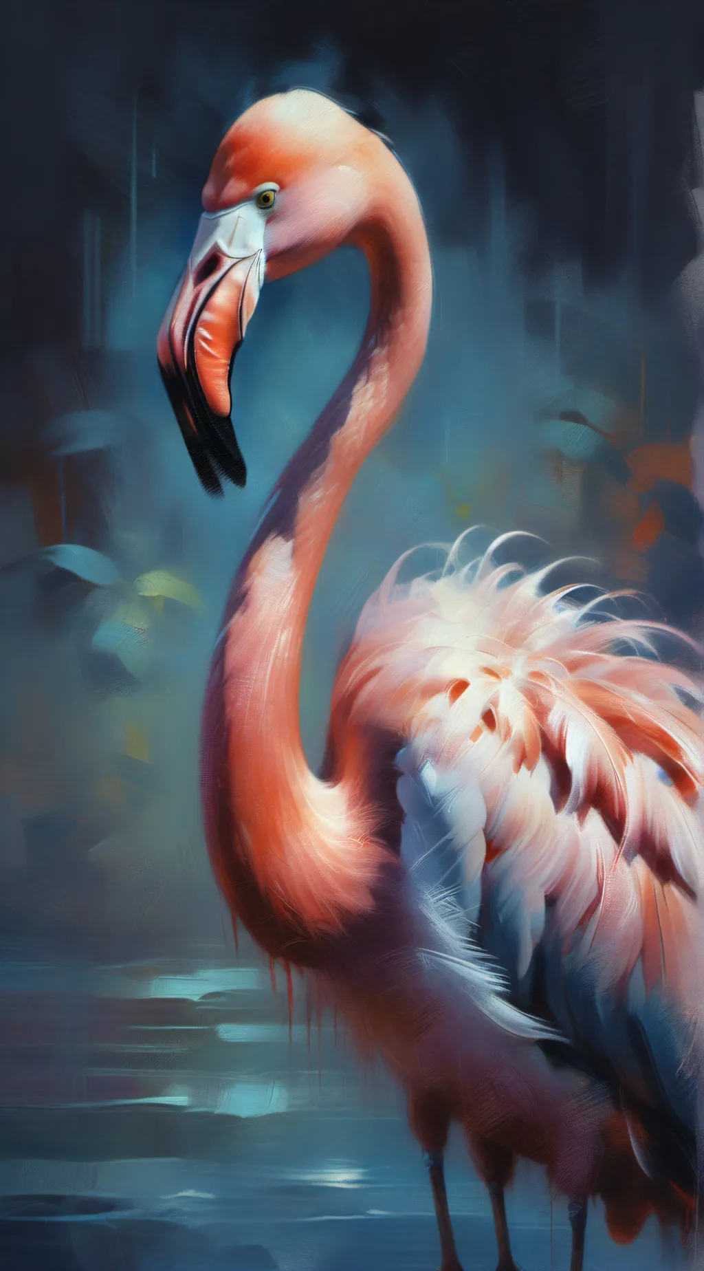 ai character: flamingo background