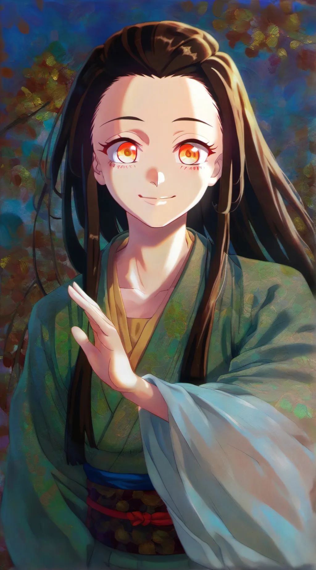 ai character: nezuko kamado background