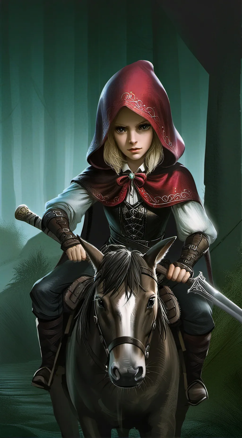 ai character: Riding hood background