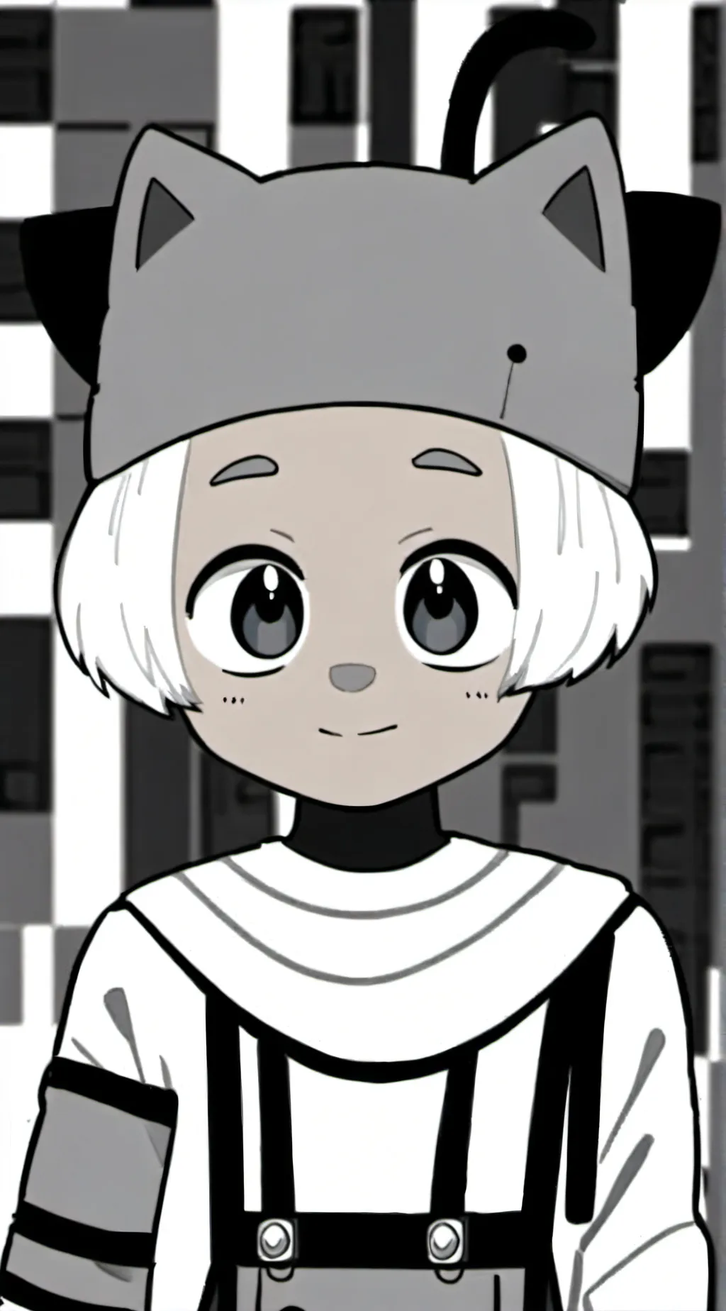 ai character: Grey background