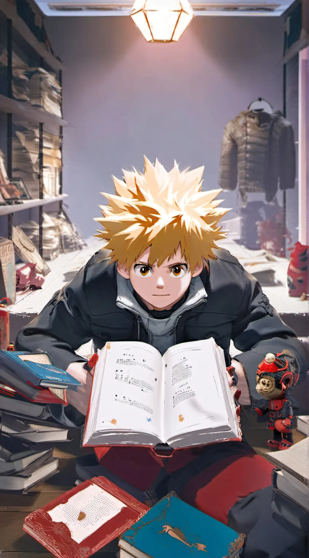 ai character: bakugo in ur house background