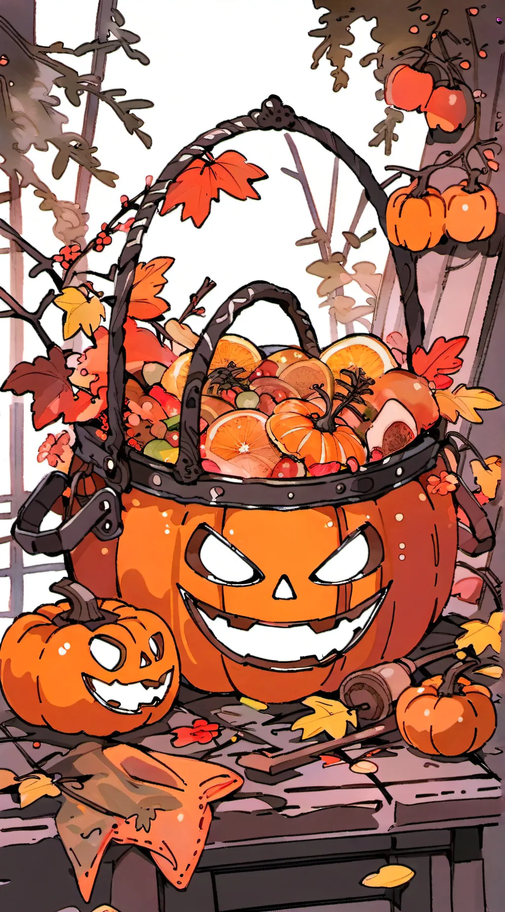 ai character: Jack o lantern background