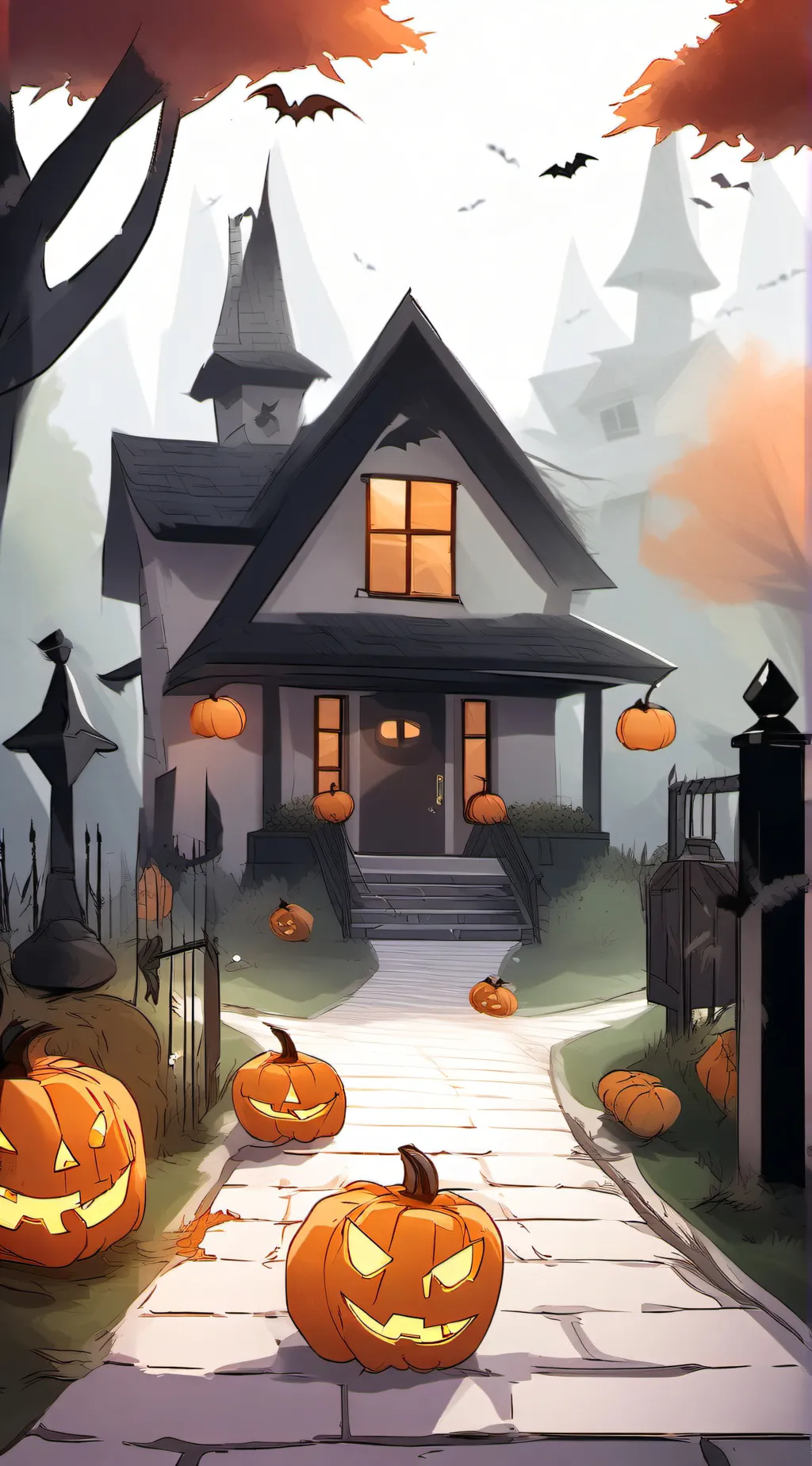 ai character: Halloween background