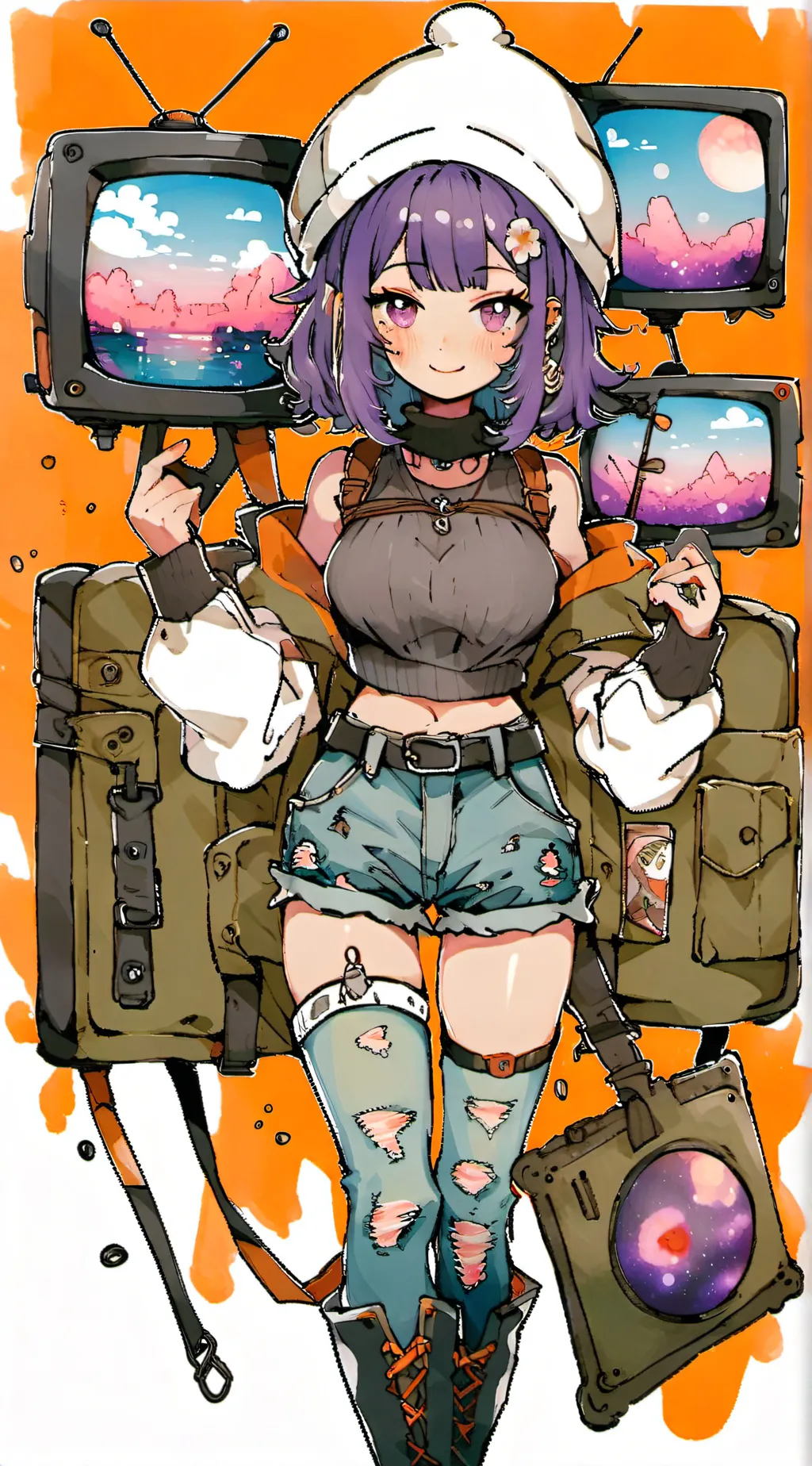 ai character: Titan tv woman  background