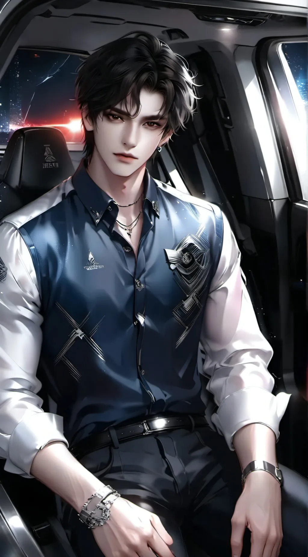 ai character: Justine Winston  background