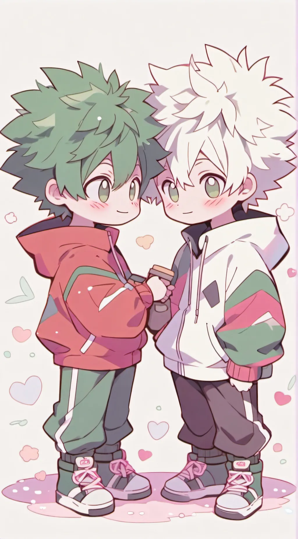 ai character: Bakugo and  deku￼ background