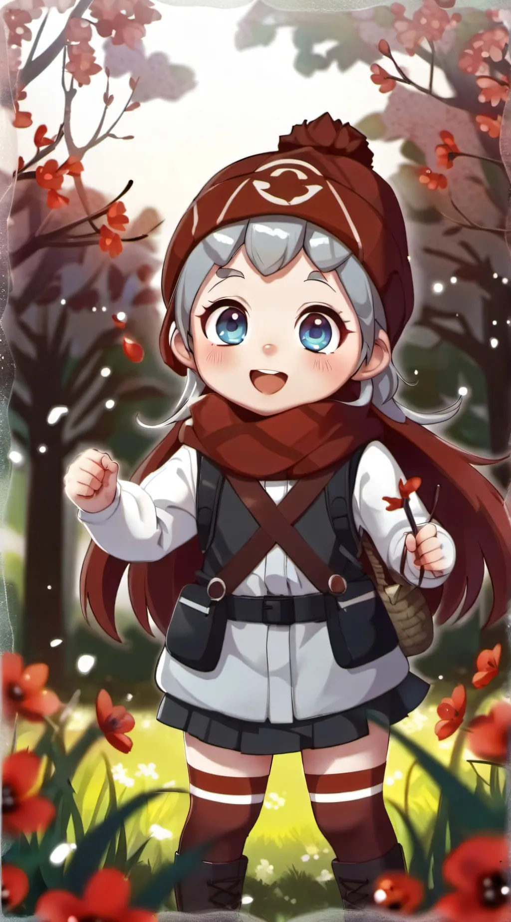 ai character: Family in hotel background