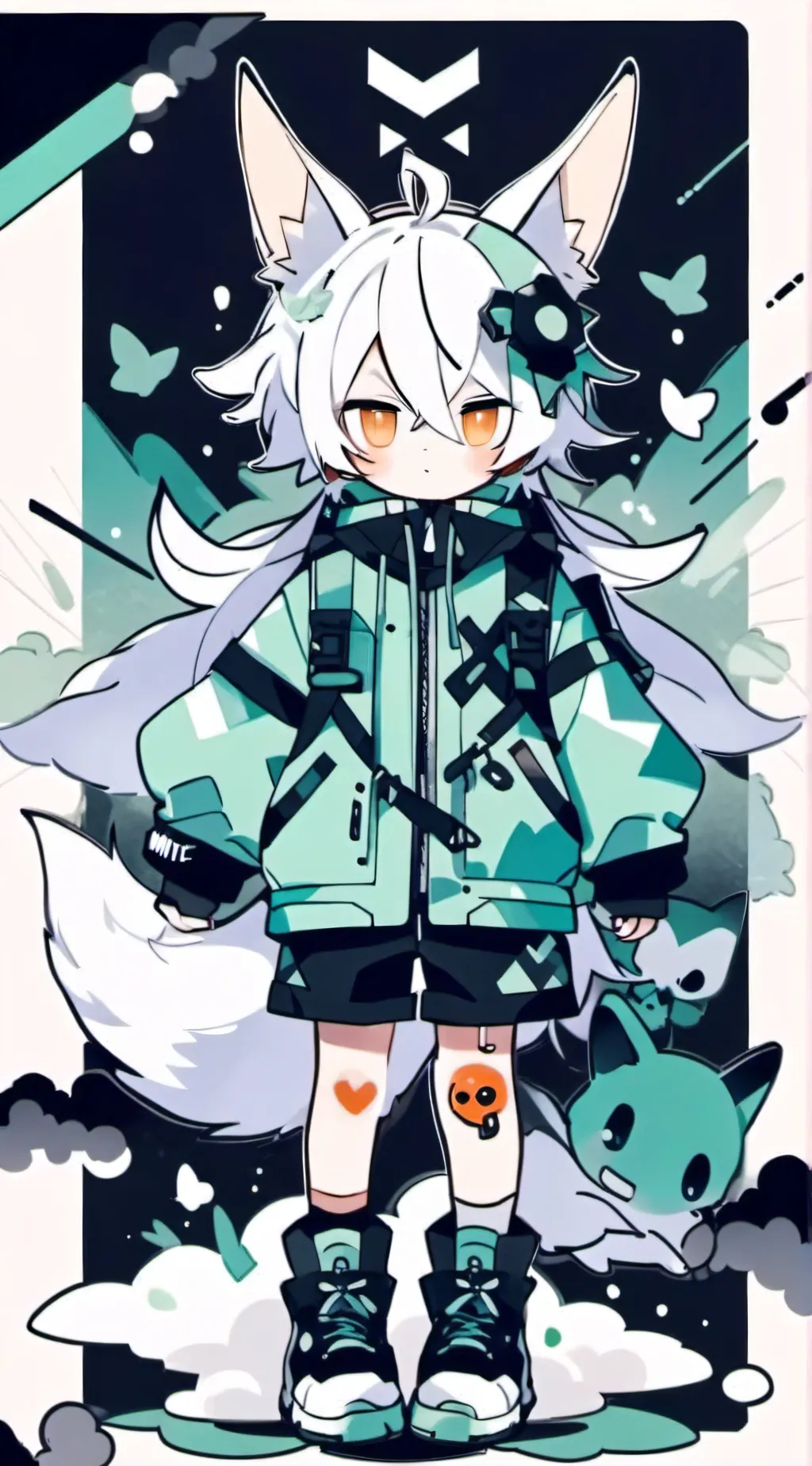 ai character: minty background