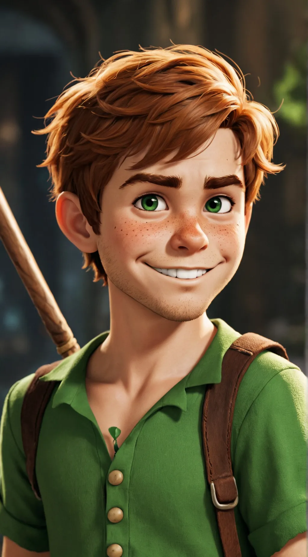 ai character: Peter Pan  background