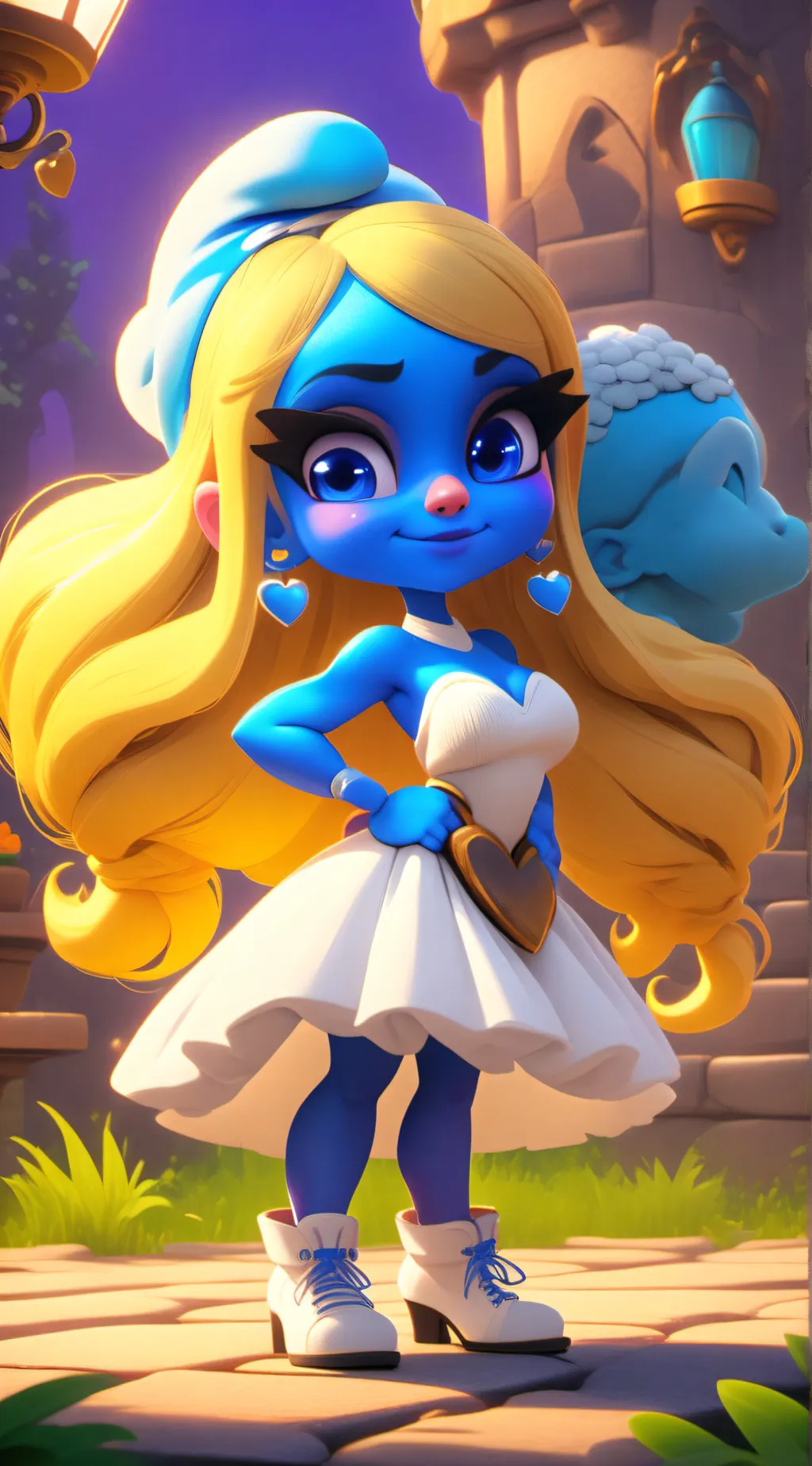 ai character: Smurfet X hefty background