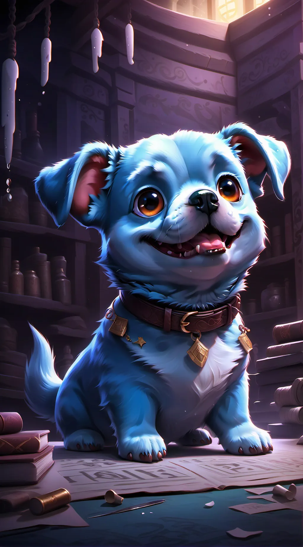 ai character: Keepy uppy(Bluey) background