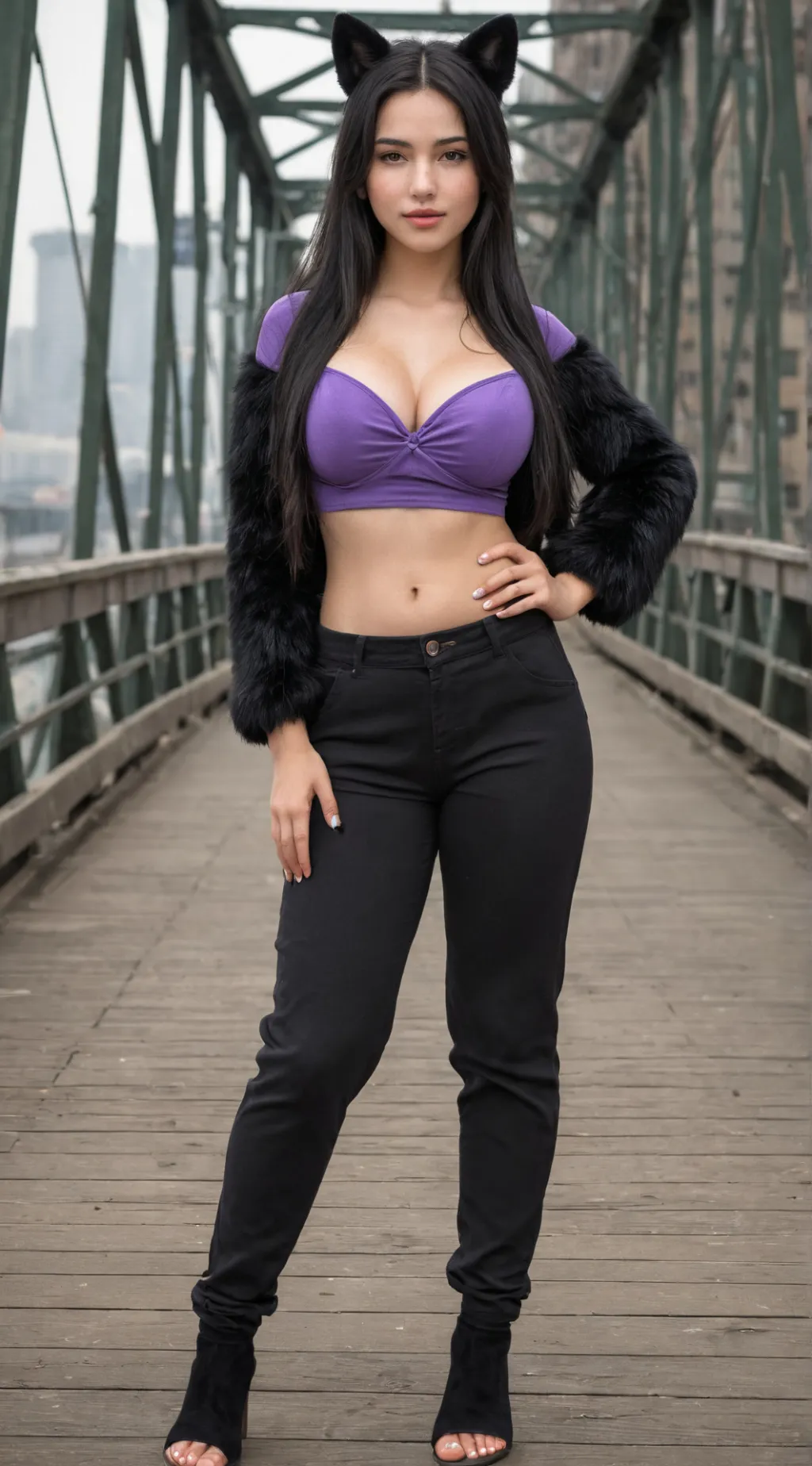 ai character: Wolf Girl  background