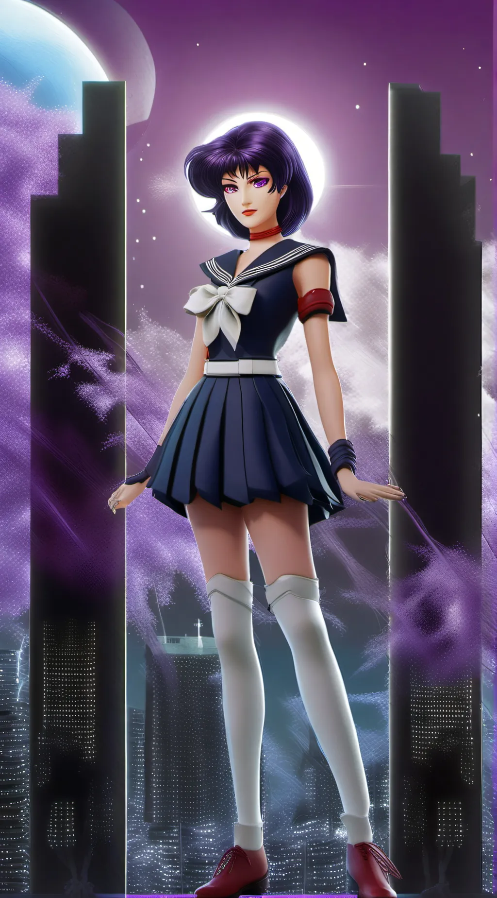 ai character: sailor Pluto  background