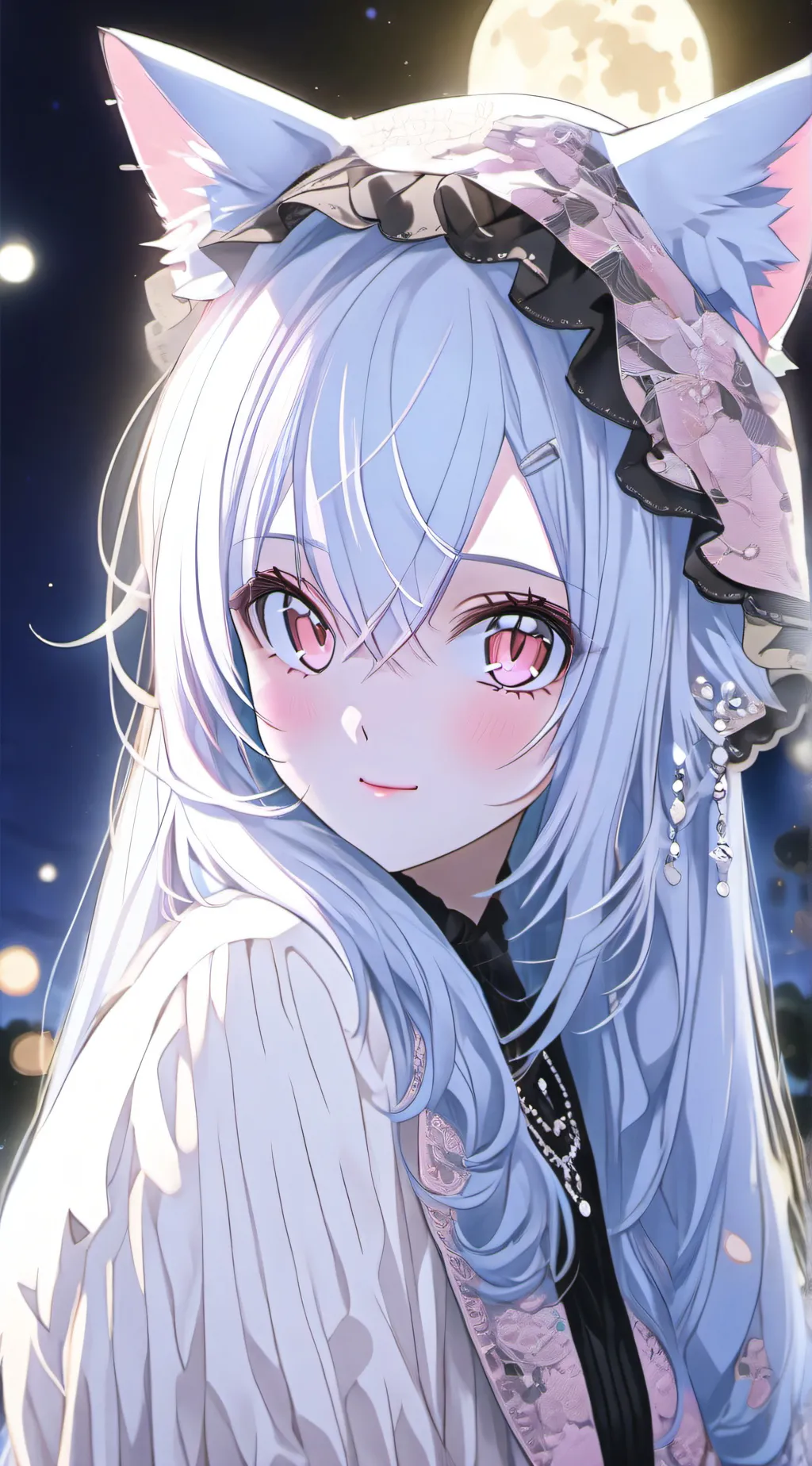 ai character: Lily, the Pink Feline Spirit background