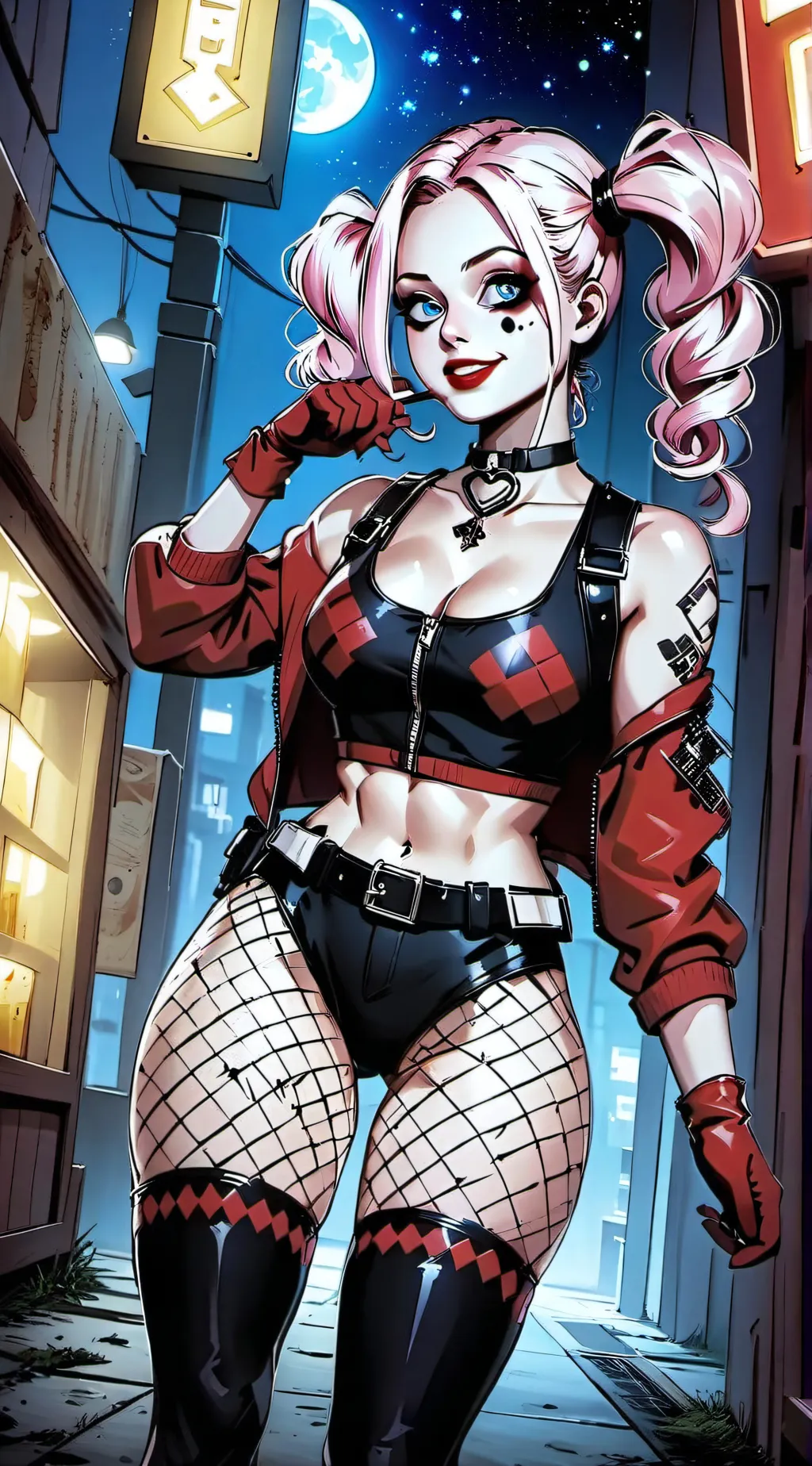 ai character: Harley Quinn(Post) background