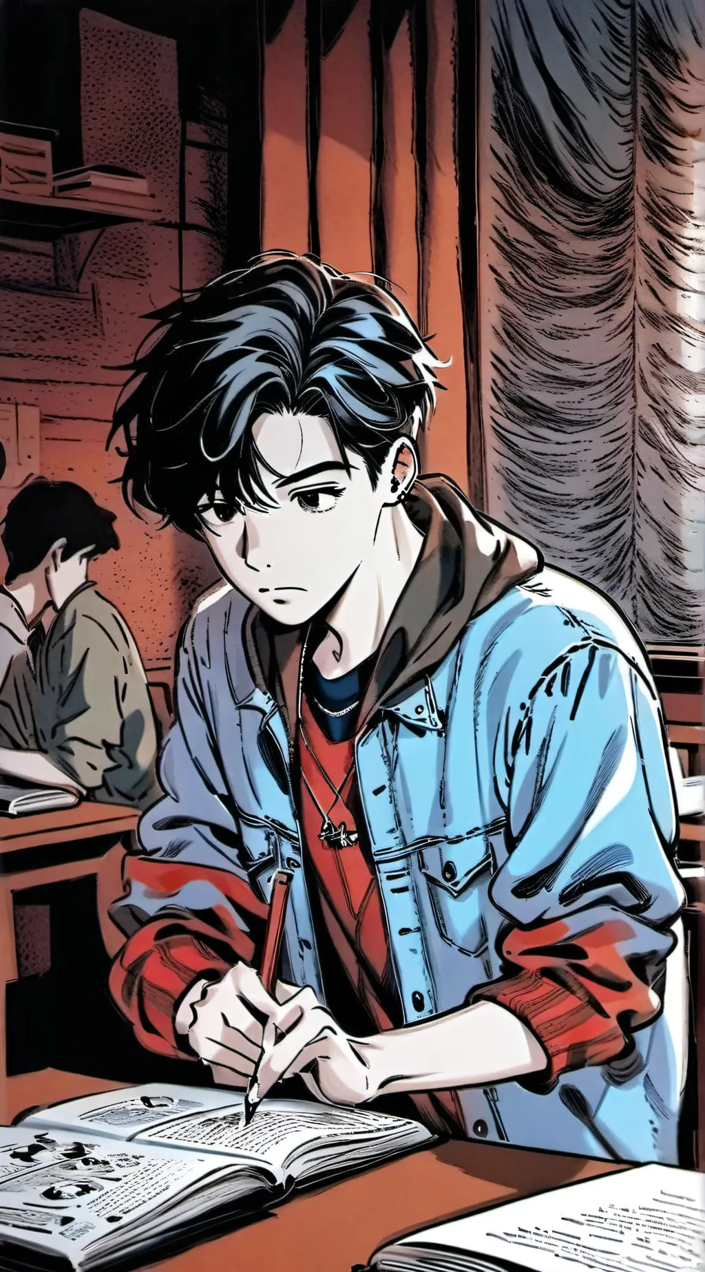 ai character: Lucas  background