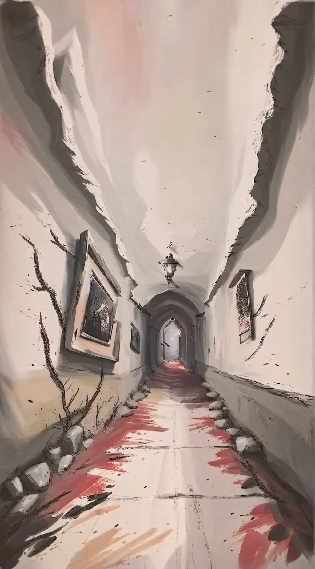 ai character: dark hallway background