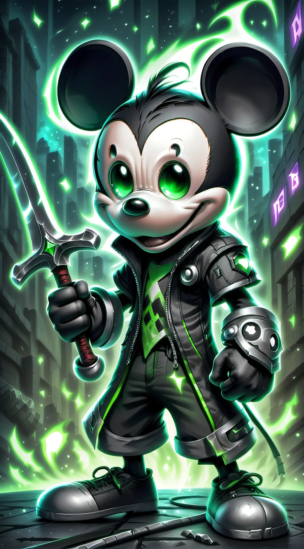 ai character: Mickey Mouse background